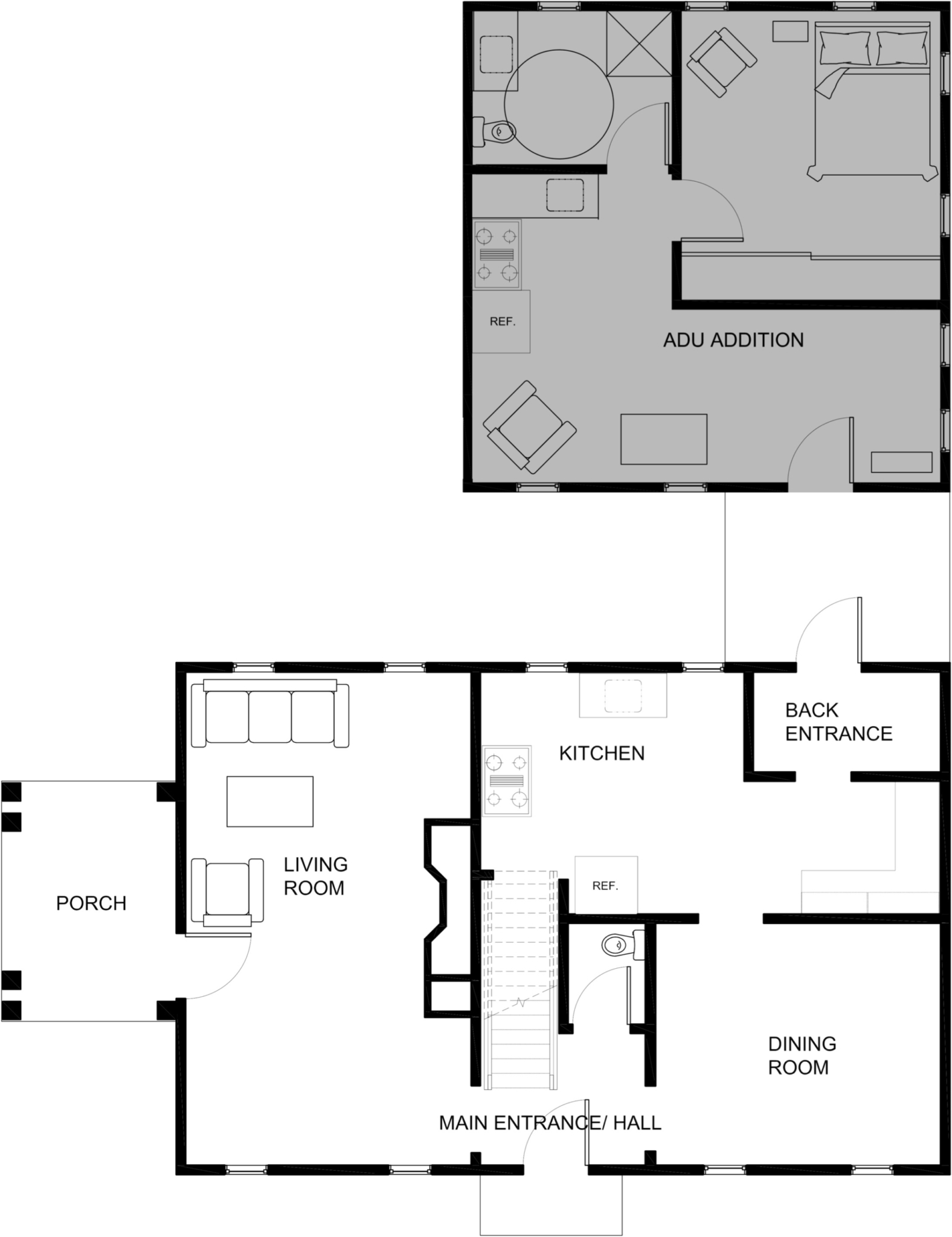 Five-Bay Accessory Dwelling Unit: Freestanding New Structure