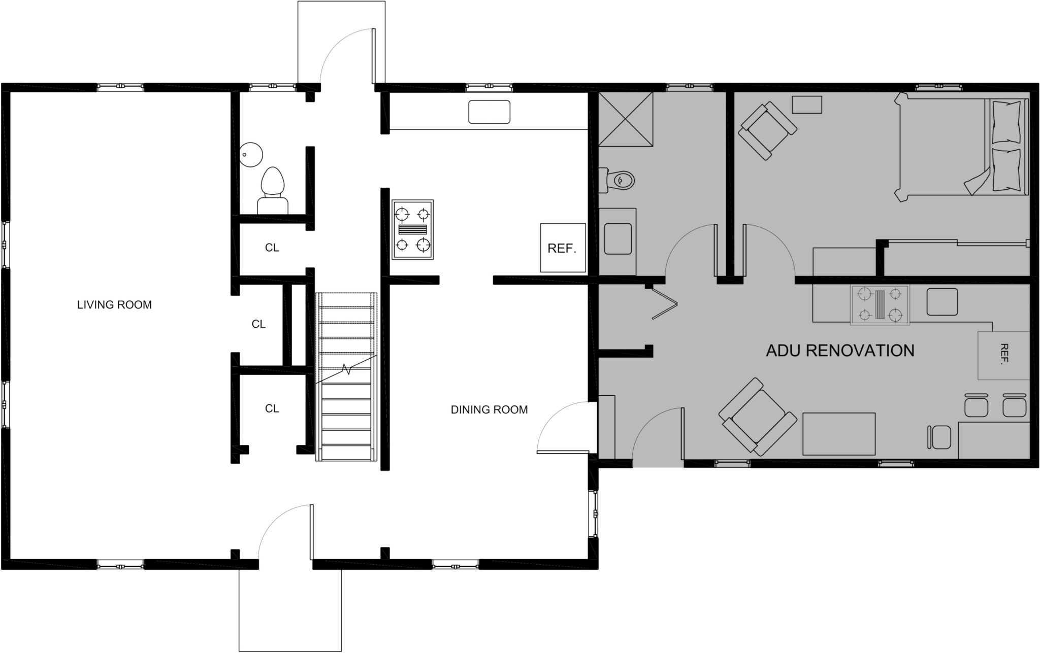 Cape Accessory Dwelling Unit: Exterior Attached Addition